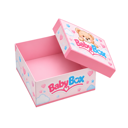 Baby Box – Ozdobne pudełko prezentowe dla niemowląt z kokardą